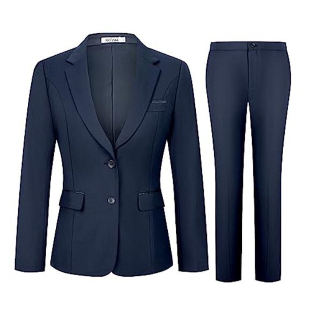 Slim Fit 2 Piece Blazer Suit for Women Business Work - Picture 1 of 7